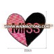 HOT embroidery heart patches reversible sequin patches